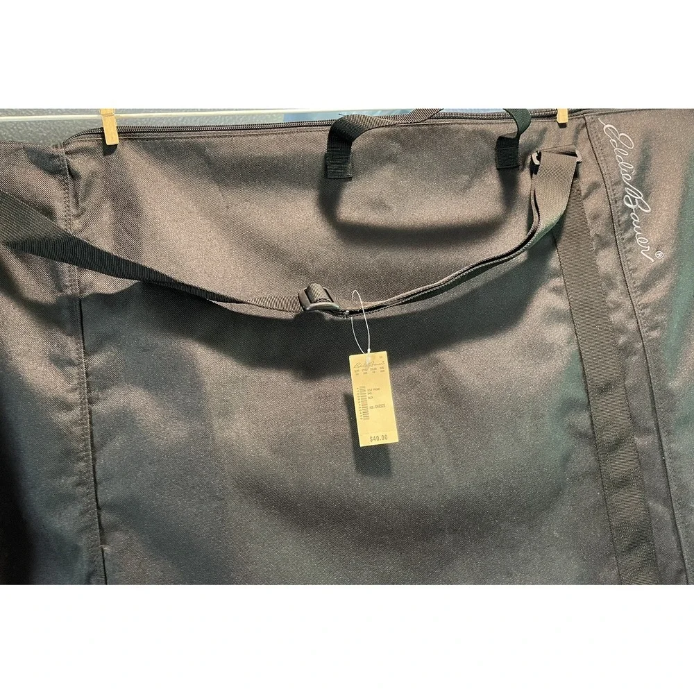 Vintage EDDIE BAUER BLACK SOFT CANVAS GOLF AIRPLANE TRAVEL CARRY‎ BAG